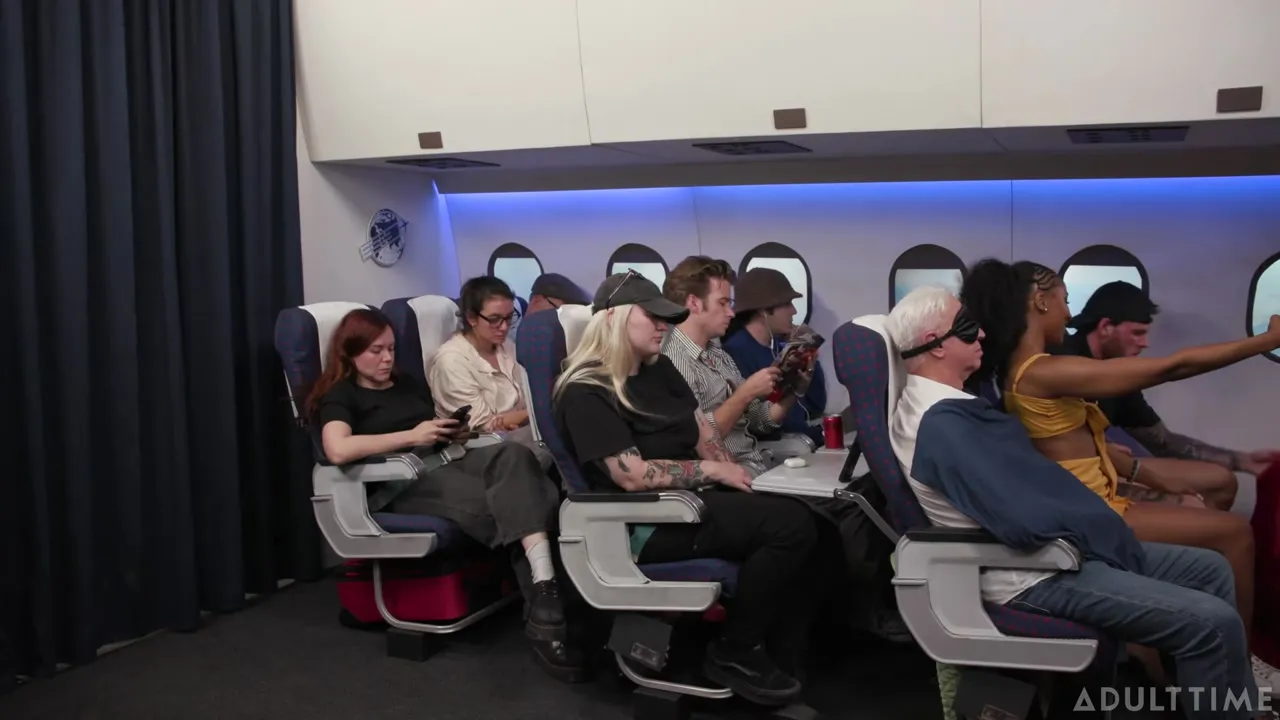 Horny Ebony Slut Olivia Jay Gets Risky Public Fuck on Airplane Squirting All Over Seat